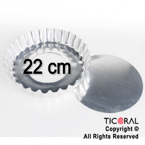 TARTERA ALUMINIO DESFONDABLE RIZADA DIAMETRO 22cm (H) x 1